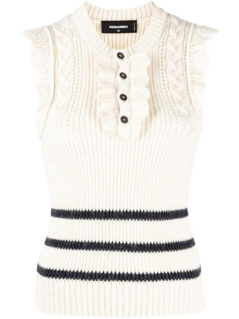DSQUARED2 ruffled sleeveless knitted top