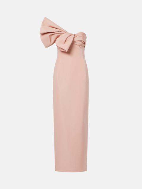 Oscar de la Renta Bow-detail draped silk faille gown