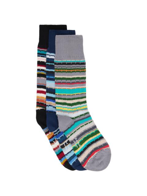 Paul Smith Three-Pack Multicolor Cable Socks
