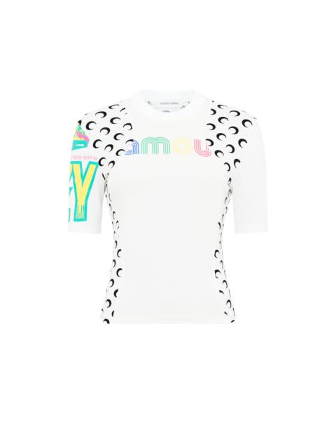 Marine Serre REGENERATED GRAPHIC JERSEY BABY FIT T-SHIRT