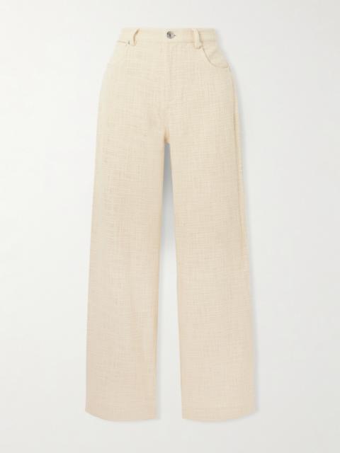 STAUD Grayson Cotton Tweed Wide-leg Pants