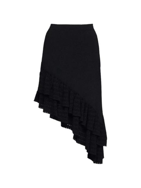 Sandro ruffled asymmetric skirt