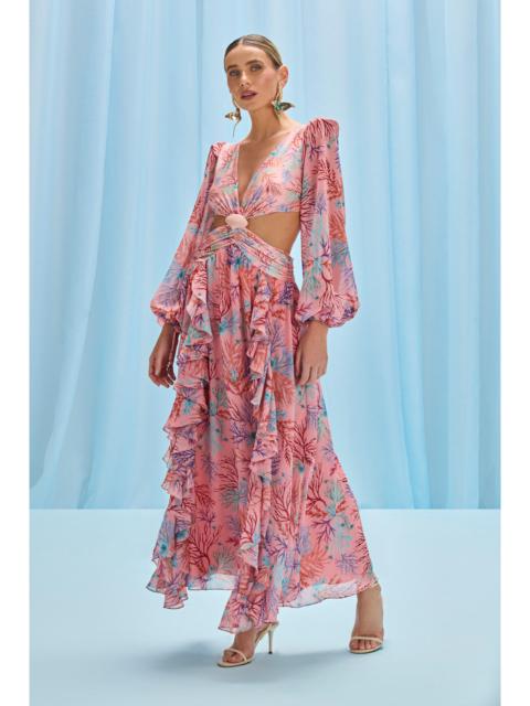 PatBO SEAWEED LONG SLEEVE BEACH DRESS