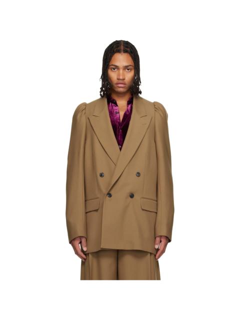 Dries Van Noten Brown Wool Twill Blazer