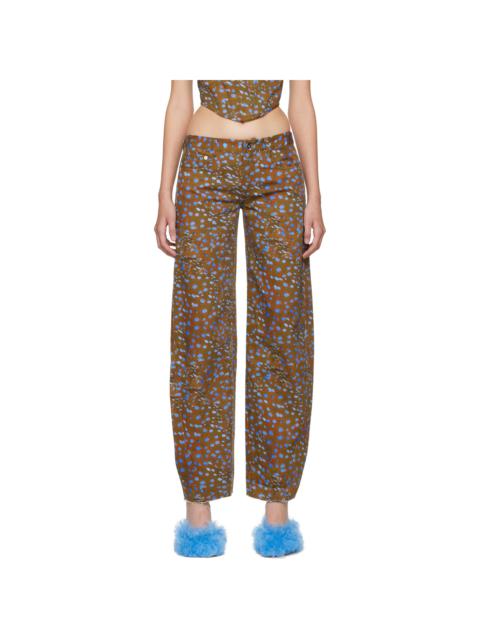 PRISCAVera Brown Printed Jeans