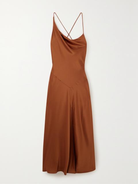 Polo Ralph Lauren Open-back Draped Satin Gown