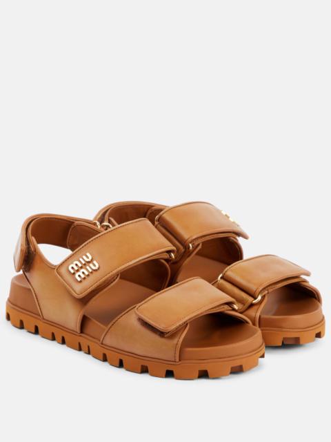 Miu Miu Logo leather sandals