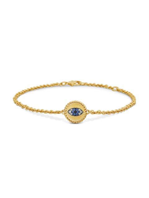 DAVID YURMAN Women's Cable Collectibles Evil Eye Bracelet in 18K Yellow Gold - Light Blue Sapphire