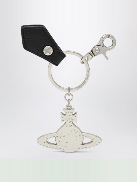Vivienne Westwood Hammered Orb keyring in hammered iron, silver