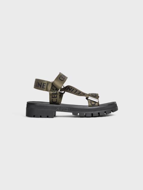 CELINE CELINE LEO STRAPPY SANDAL in WITH "CELINE" JACQUARD