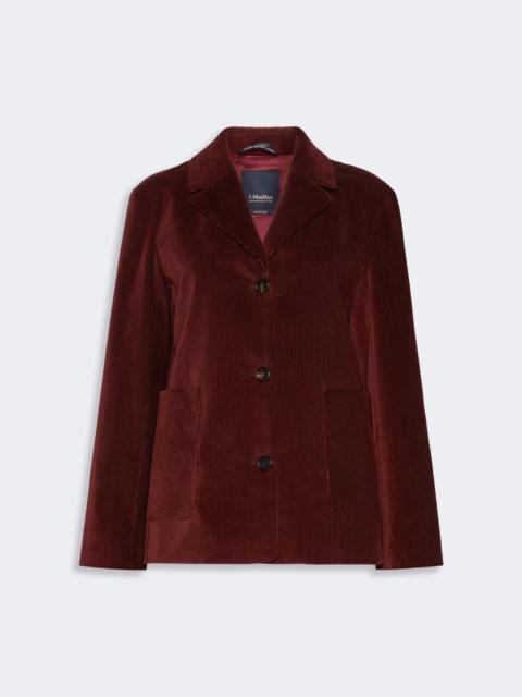 'S Max Mara MARANTA Fine rib-knit single-breasted velvet jacket - BORDEAUX