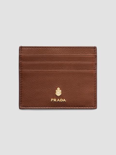 Prada Women's Leather Card Holder - Brown