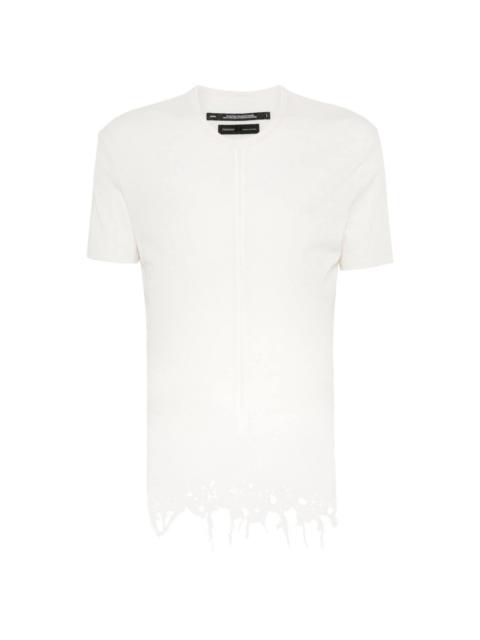 distressed-effect cotton T-shirt