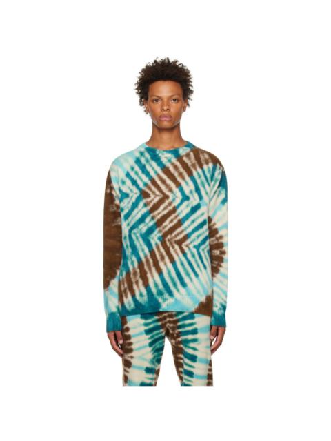 The Elder Statesman Multicolor Zig Dyed Sweater