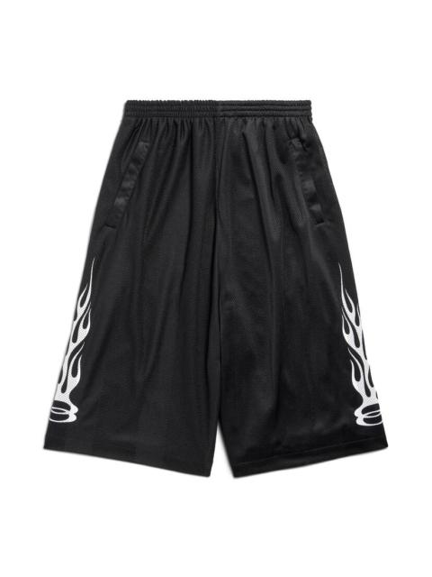 BALENCIAGA Men's Burning Unity Baggy Shorts in Black