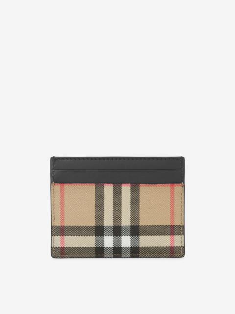 Vintage Check and Leather Card Case