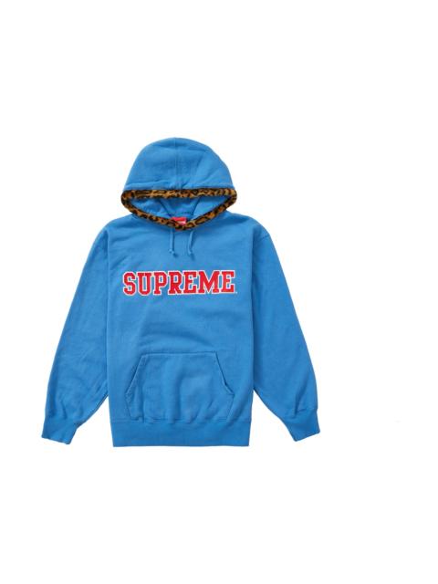 Supreme Supreme Leopard Trim Hooded Sweatshirt Pale Royal