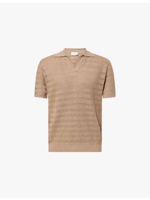 FRESCOBOL CARIOCA Rino Wave Short-Sleeve Cotton Knit Polo Shirt