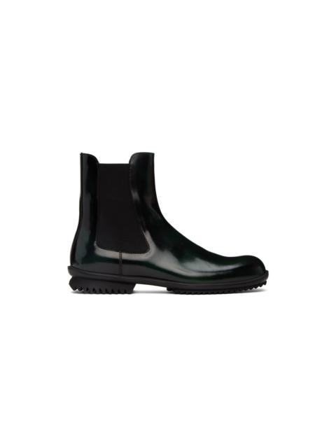 Maison Margiela Green Leather Chelsea Boots