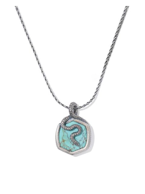 KENDRA SCOTT Phoenix Oxidized Sterling Silver Stone Charm Necklace