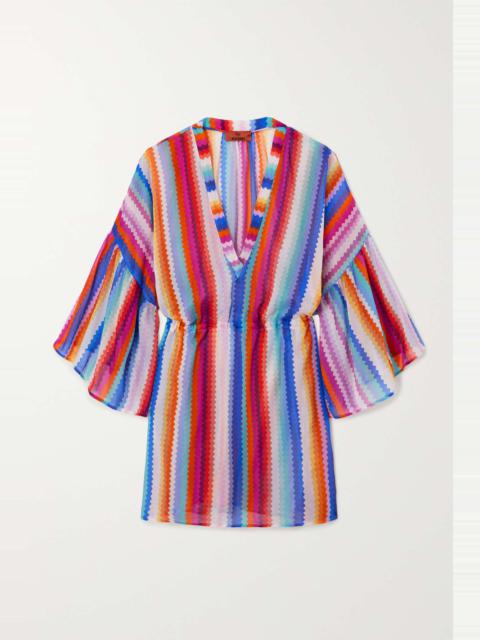 Mare striped cotton and silk-blend voile mini dress