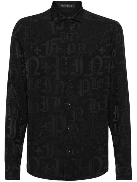 PHILIPP PLEIN tiger-print crystal-embellished shirt