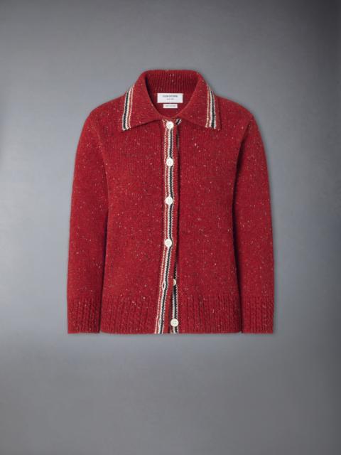 Thom Browne DONEGAL RWB STRIPE HECTOR POINTELLE CARDIGAN