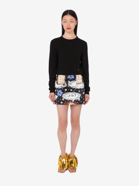 Moschino PRINTED COTTON BLEND MINISKIRT