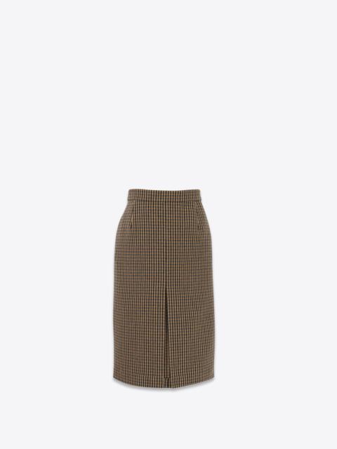 SAINT LAURENT pencil skirt in vichy wool