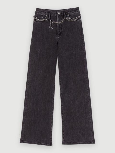 maje Black belted baggy jeans