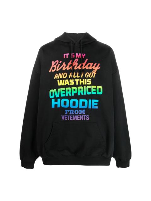 rainbow text-print hoodie