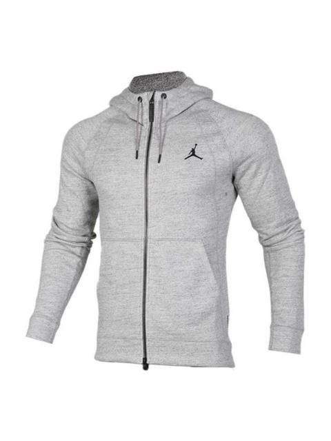 Jordan Air Jordan Solid Color Zipper Hoodie Men's Grey 860197-063