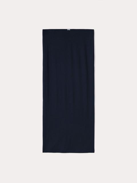 Side-slit jersey skirt dark navy