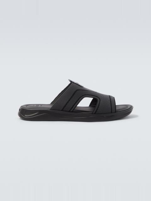 Berluti Shadow leather-trimmed slides