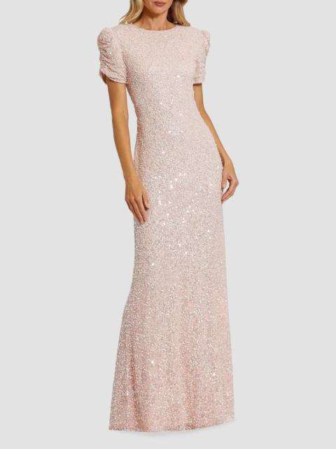MAC DUGGAL Women's Beaded Short-Sleeve Gown - Blush