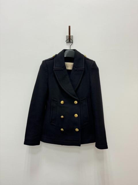 Burberry Burberry Brit Navy Blue Double-Breasted Gold-Button Wool Jacket