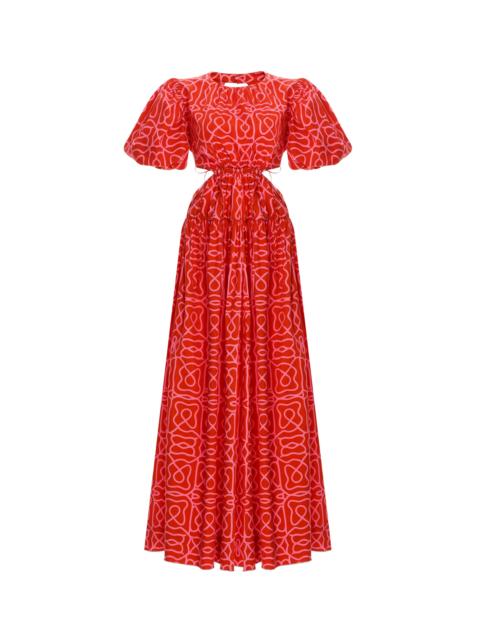 Agua by Agua Bendita Samba Ipanema Escarlata Maxi Dress