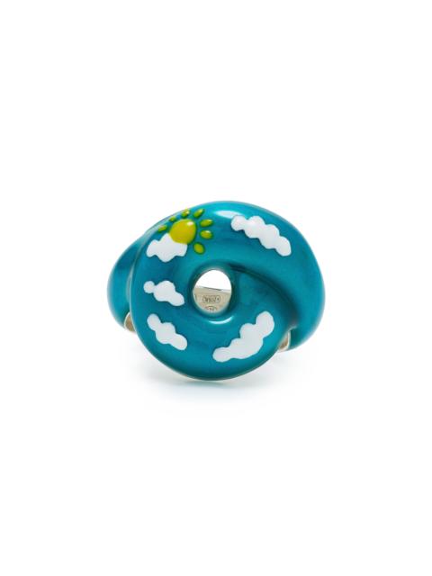 BEA BONGIASCA Cloud Tarallo Sterling Silver Enamel Ring
