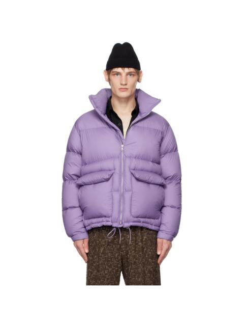 AURALEE Purple Super Light Nylon Ripstop Down Jacket