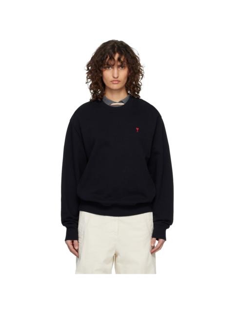 AMI Paris Black Cotton Ami de Coeur Sweatshirt
