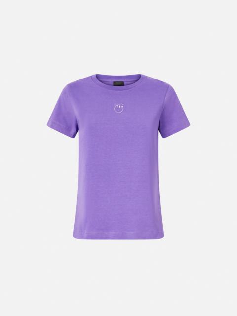 PINKO T-SHIRT WITH LOVE BIRDS EMBROIDERY