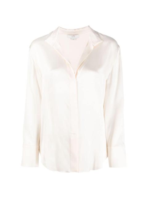 long-sleeved silk shirt