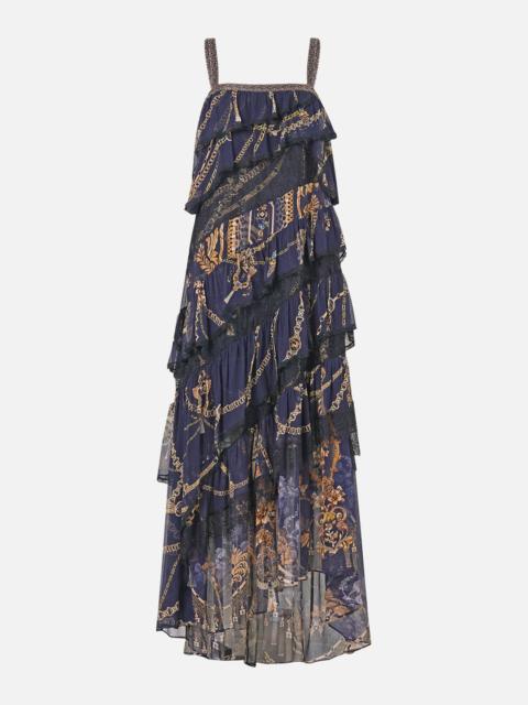 CAMILLA ASYMMETRIC SPLICED LACE DRESS CLOAKED IN BAROQUE