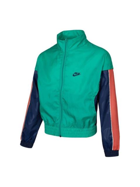 Nike Nike Giannis Lightweight Colorblock Athleisure Casual Sports Woven Stand Collar Jacket Green DA5670-