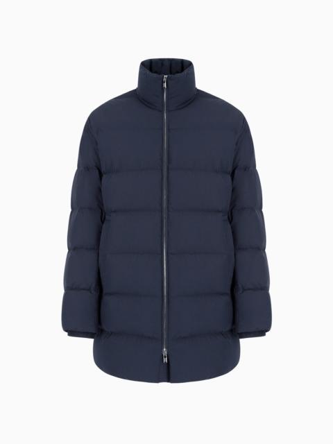 EMPORIO ARMANI Oversized, quilted nylon, full-zip puffer jacket