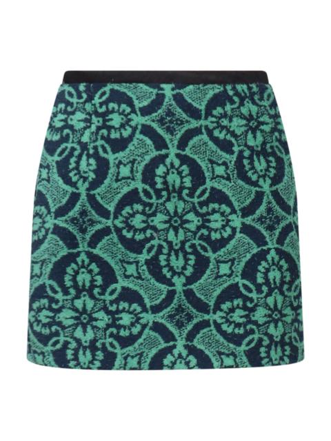Marine Serre ORIENTAL TOWELS MINI SKIRT | BRIGHT GREEN