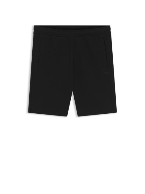 BOSS LOGO-EMBROIDERED SHORTS IN COTTON-BLEND PIQUE JERSEY
