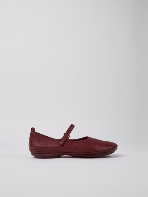 CAMPERLAB Burgundy leather ballerina flats for women