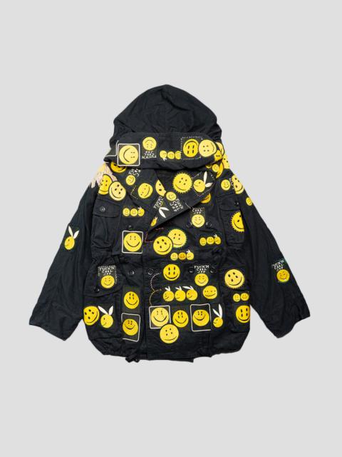 Kapital KATSURAGI COTTON RING COAT (SMILIE PATCHES)