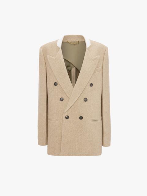 Victoria Beckham Beatrice Jacket In Camel Melange
